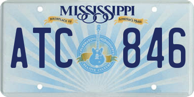 MS license plate ATC846