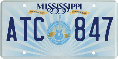 MS license plate ATC847