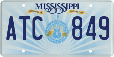 MS license plate ATC849