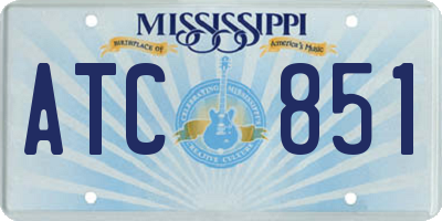 MS license plate ATC851