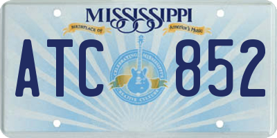 MS license plate ATC852