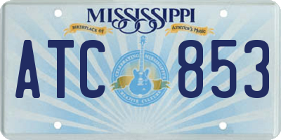MS license plate ATC853
