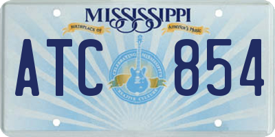 MS license plate ATC854