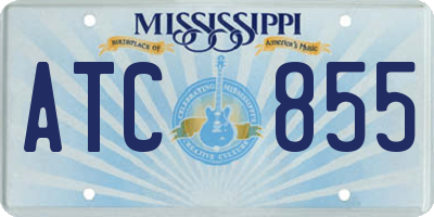 MS license plate ATC855