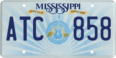 MS license plate ATC858