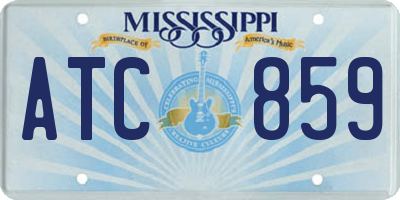 MS license plate ATC859