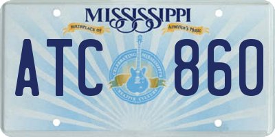 MS license plate ATC860