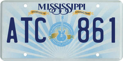 MS license plate ATC861