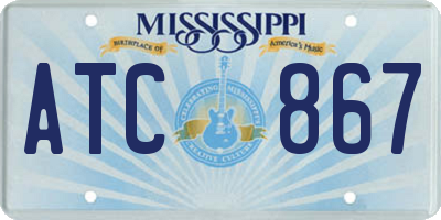 MS license plate ATC867
