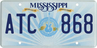 MS license plate ATC868