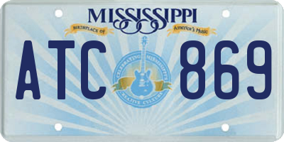 MS license plate ATC869