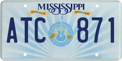 MS license plate ATC871