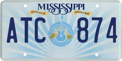 MS license plate ATC874