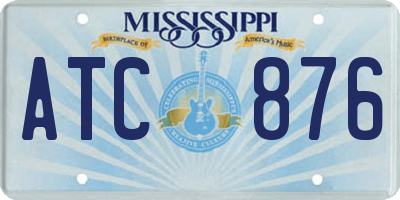 MS license plate ATC876