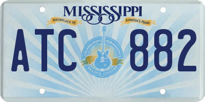 MS license plate ATC882