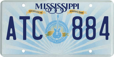 MS license plate ATC884