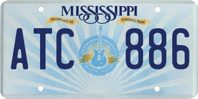 MS license plate ATC886