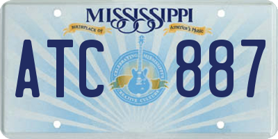 MS license plate ATC887