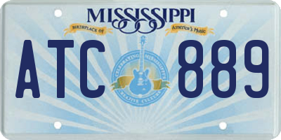 MS license plate ATC889