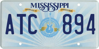 MS license plate ATC894