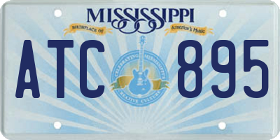 MS license plate ATC895