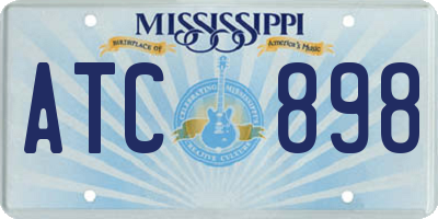 MS license plate ATC898