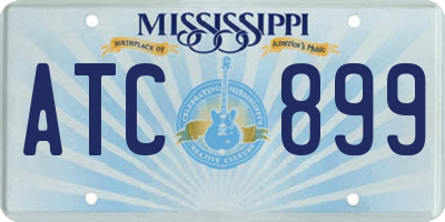MS license plate ATC899