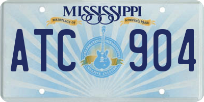 MS license plate ATC904