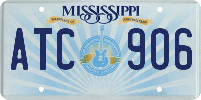 MS license plate ATC906