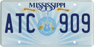 MS license plate ATC909