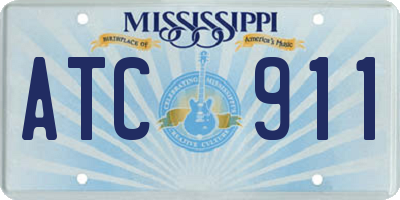 MS license plate ATC911