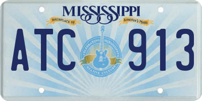 MS license plate ATC913