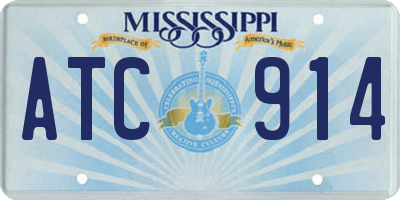 MS license plate ATC914