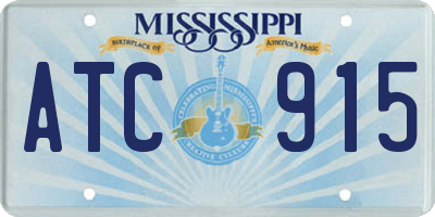 MS license plate ATC915