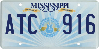 MS license plate ATC916