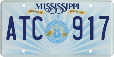 MS license plate ATC917