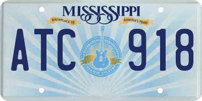 MS license plate ATC918