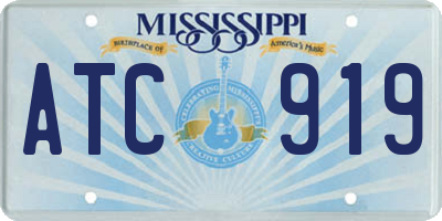 MS license plate ATC919