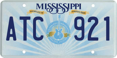 MS license plate ATC921