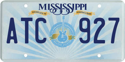 MS license plate ATC927