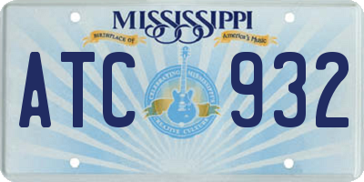 MS license plate ATC932