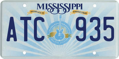 MS license plate ATC935