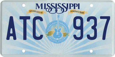 MS license plate ATC937