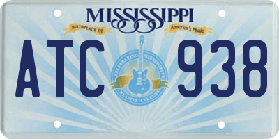 MS license plate ATC938