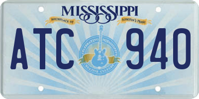 MS license plate ATC940