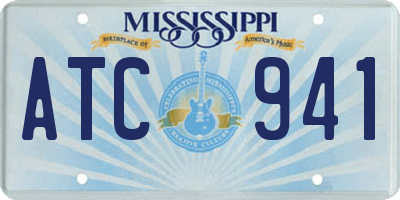 MS license plate ATC941