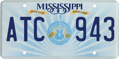 MS license plate ATC943