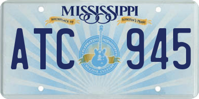 MS license plate ATC945