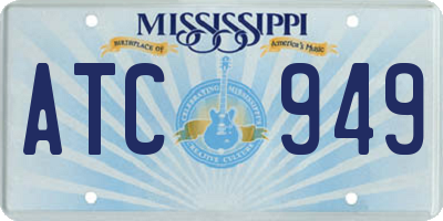 MS license plate ATC949