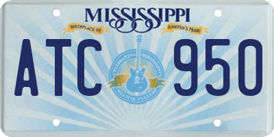 MS license plate ATC950
